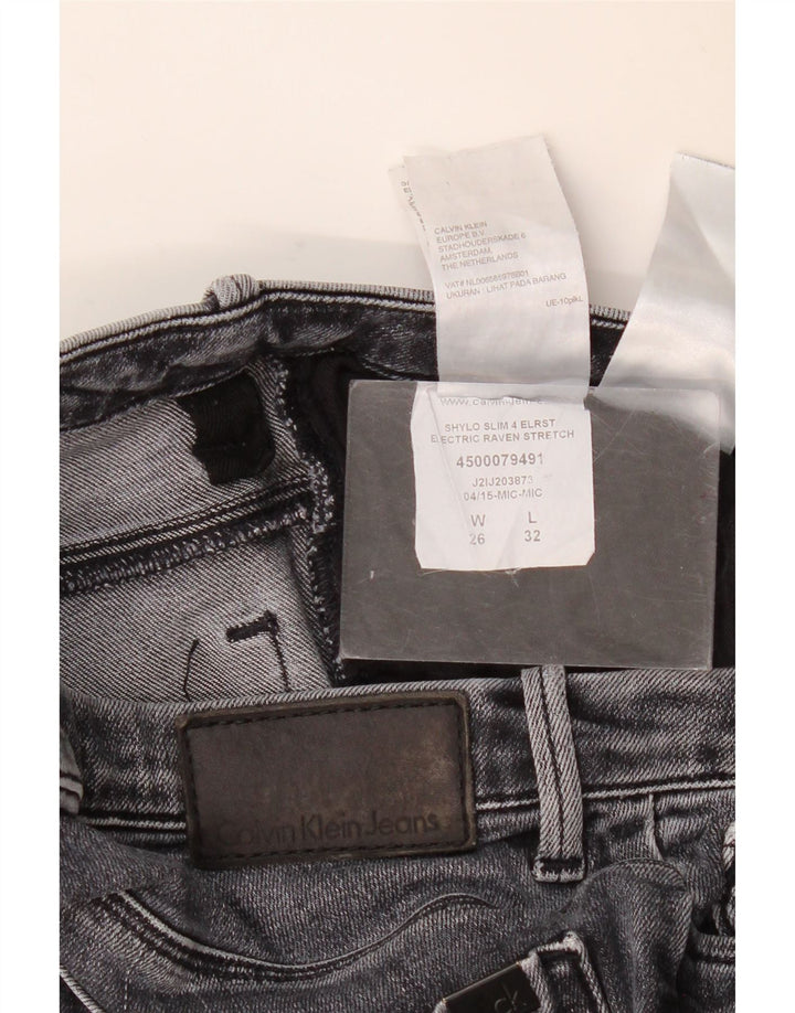 Calvin Klein Jeans Slim para Mujer W26 L29 Algodón Gris