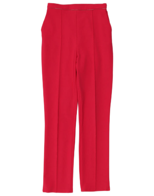 Elisabetta Franchi Pantalones casuales de cintura alta para mujer IT 38 XS W24 L28 Rosa