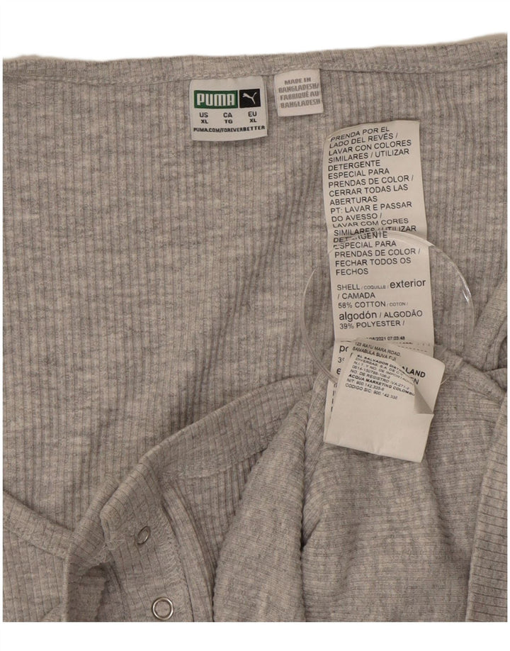 Puma Top corto de manga larga para mujer UK 40 XL Gris
