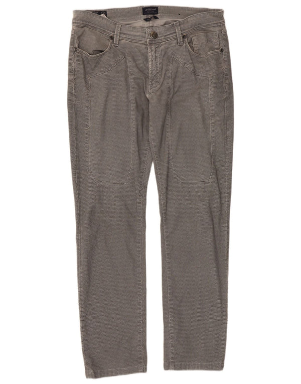 Jeckerson Pantalones informales ajustados para hombre W34 L29 Algodón gris
