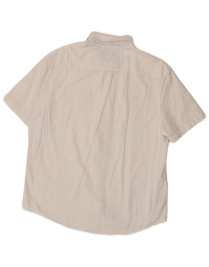 Camisa Penguin Hombre Manga Corta XL Algodón Blanco