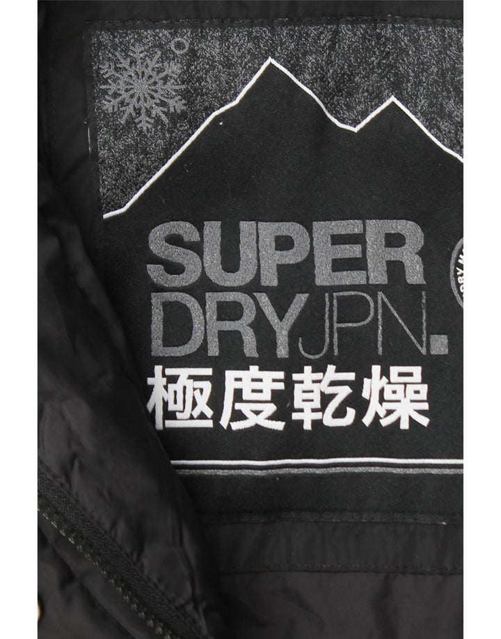 Superdry Chaqueta Acolchada Con Capucha Para Mujer UK 44 Poliéster Negro Mediano