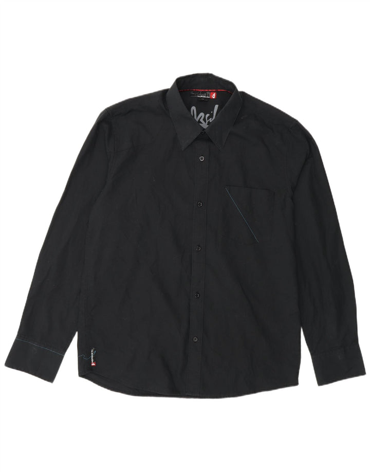 Quiksilver Hombre Camisa Gráfica Pequeña Poliéster Negro