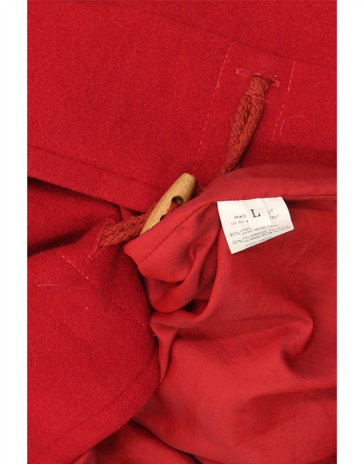 Sisley Trenca extragrande con capucha para mujer, talla 40, talla grande, lana roja
