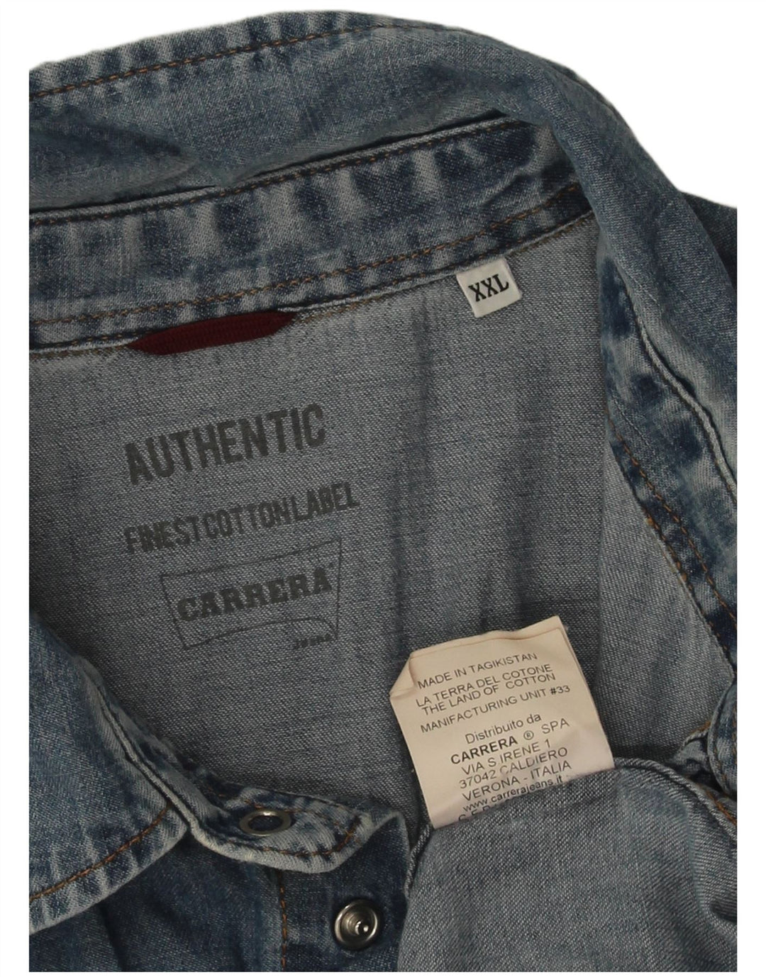 Carrera Camisa vaquera para hombre 2XL Algodón azul
