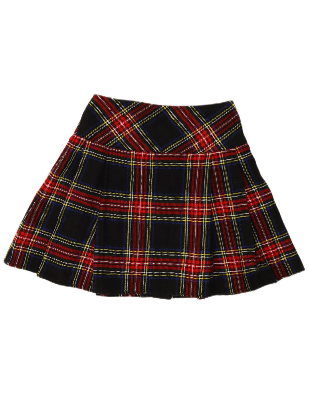 Vintage mujer mini falda envolvente W30 medio azul marino cuadros acrílico