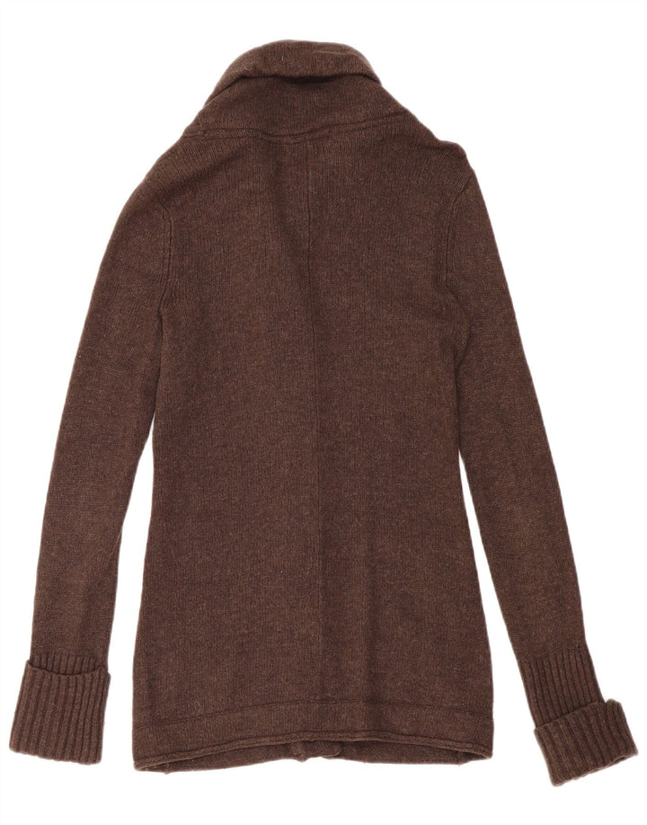 Eddie Bauer Suéter tipo cárdigan para mujer Reino Unido 12 Angora marrón medio