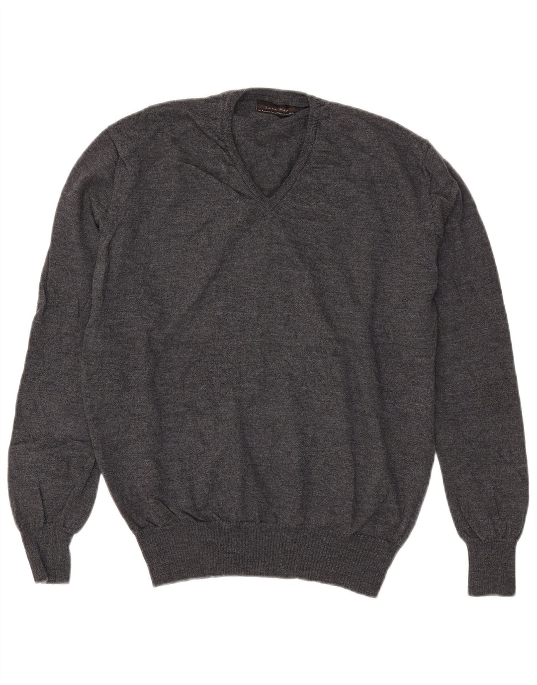 Zara Hombre Jersey Cuello Pico Jersey XL Gris
