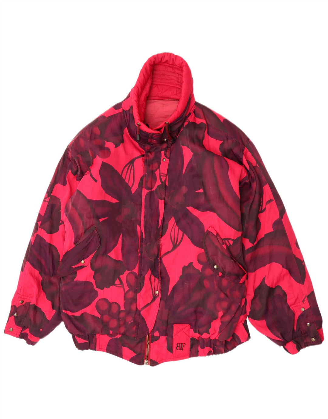 Belfe & Belfe Chaqueta de esquí extragrande para mujer UK 46 Large Pink Floral Nylon