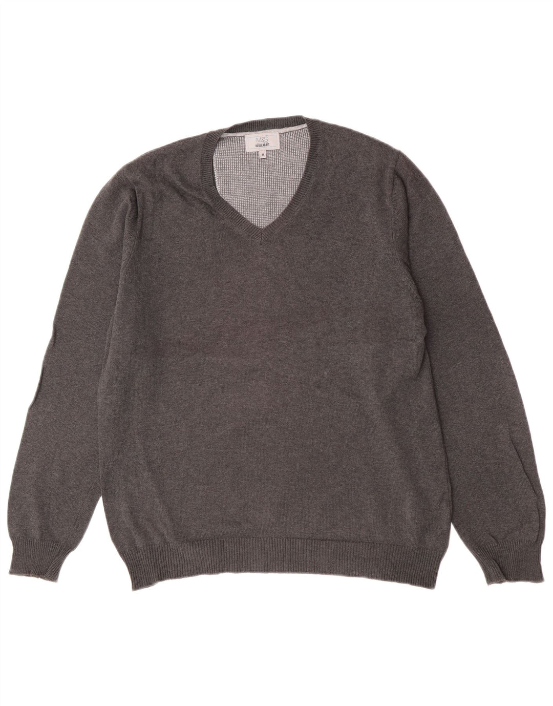 Marks & Spencer Jersey De Corte Regular Con Cuello En V Para Hombre Gris Medio Moteado