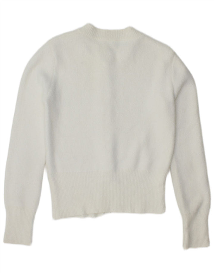 Zara Mujer Cárdigan Suéter UK 10 Small Blanco