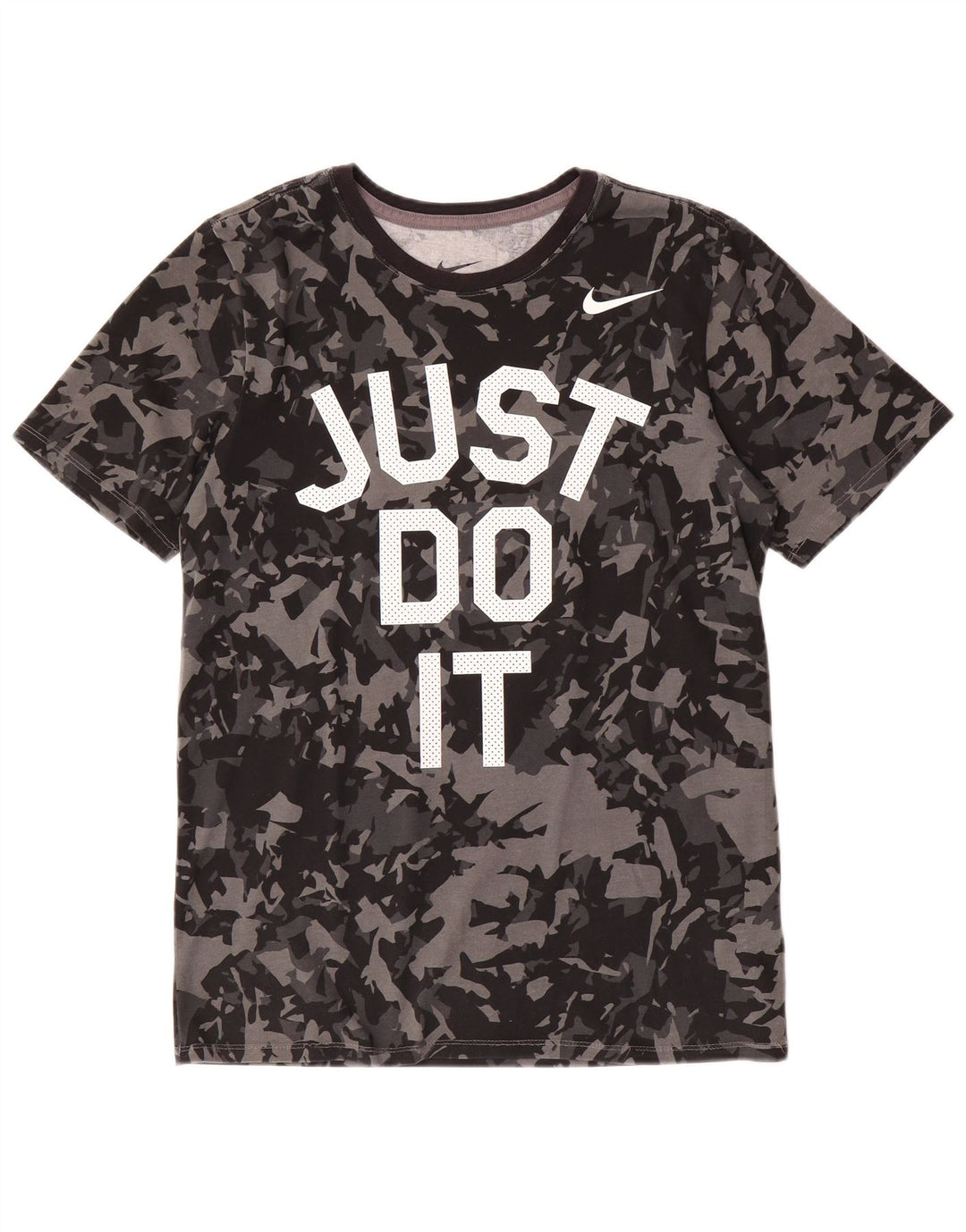 NIKE Camiseta gráfica de corte atlético para hombre Top pequeño de algodón de camuflaje negro
