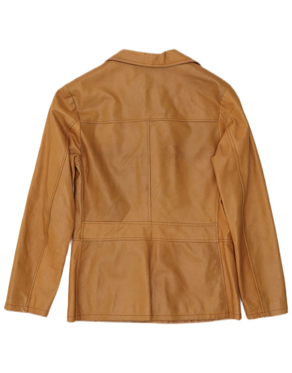 Terranova Chaqueta Blazer de Cuero con 4 Botones para Mujer UK 10 Small Beige
