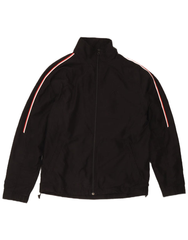 Fila - Chaqueta de chándal para hombre, poliéster a rayas, color negro mediano