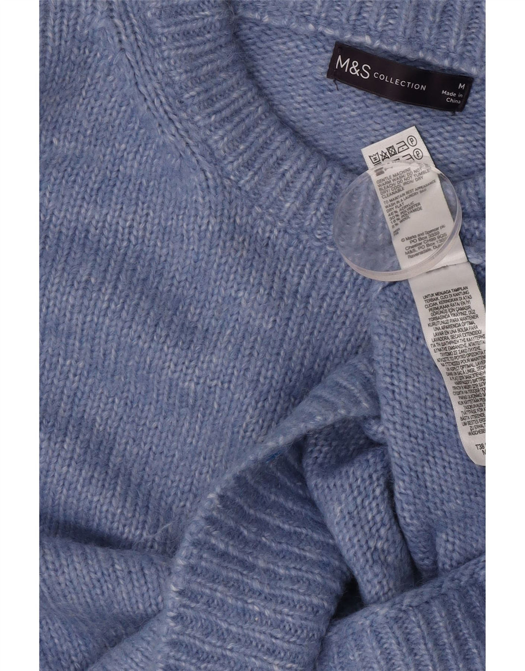 Marks & Spencer Jersey extragrande con cuello redondo para mujer UK 44 Azul medio