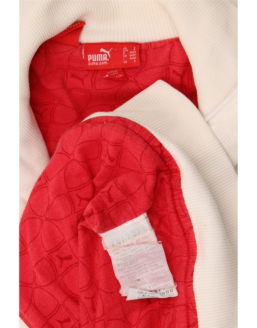 Puma Mens Chándal Top Chaqueta Pequeña Algodón Blanco