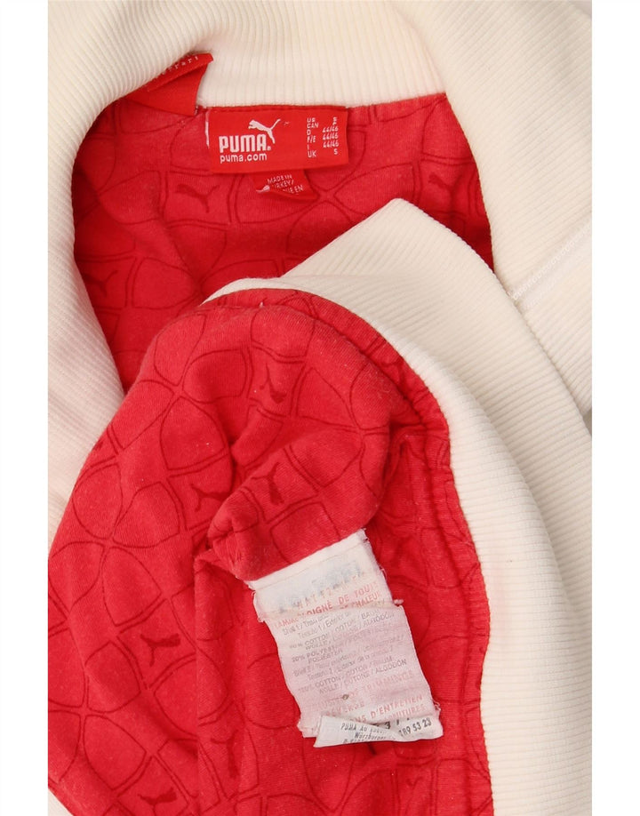 Puma Mens Chándal Top Chaqueta Pequeña Algodón Blanco