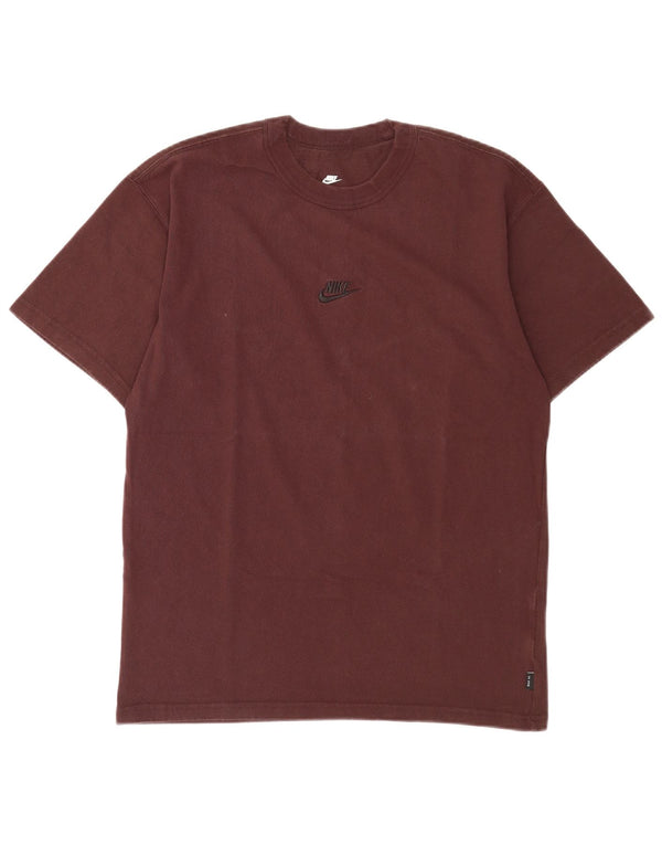 Nike - Camiseta holgada para hombre, talla pequeña, algodón marrón