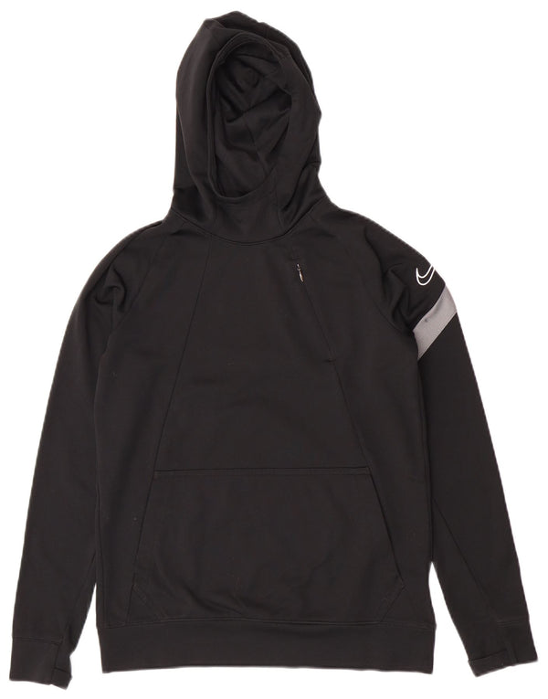 Nike Sudadera con capucha Dri Fit para niños 12-13 años Grande Negro Colorblock