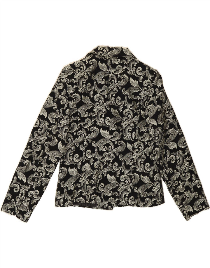 VINTAGE Womens 3 Button Blazer Jacket IT 40 Small Black Paisley Vintage Vintage and Second-Hand Vintage from Messina Hembry 