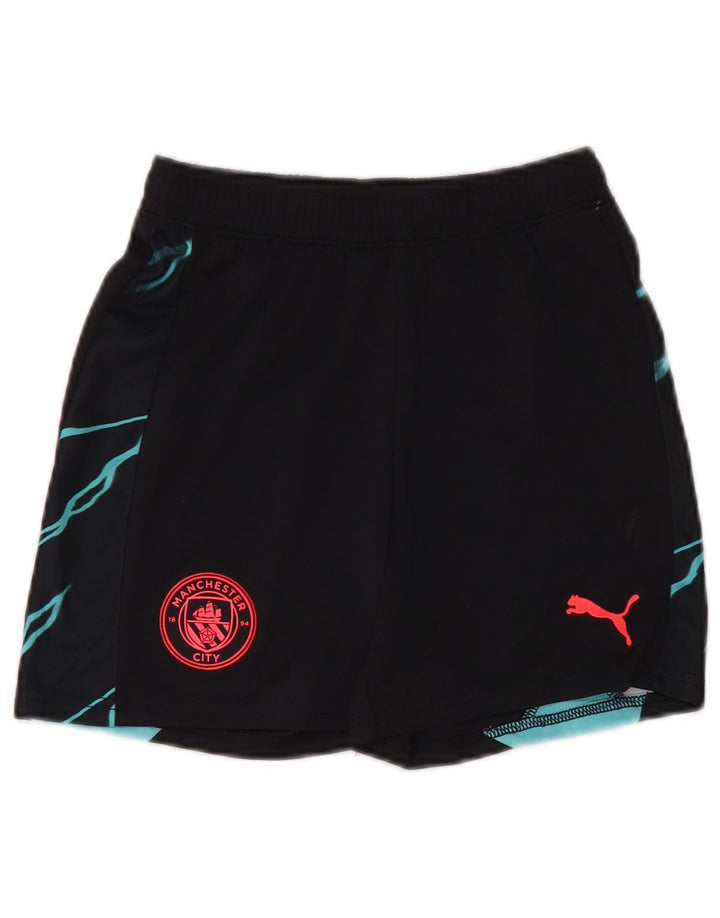 PUMA Pantalones cortos deportivos Manchester City para niños 11-12 años Bloque de color negro