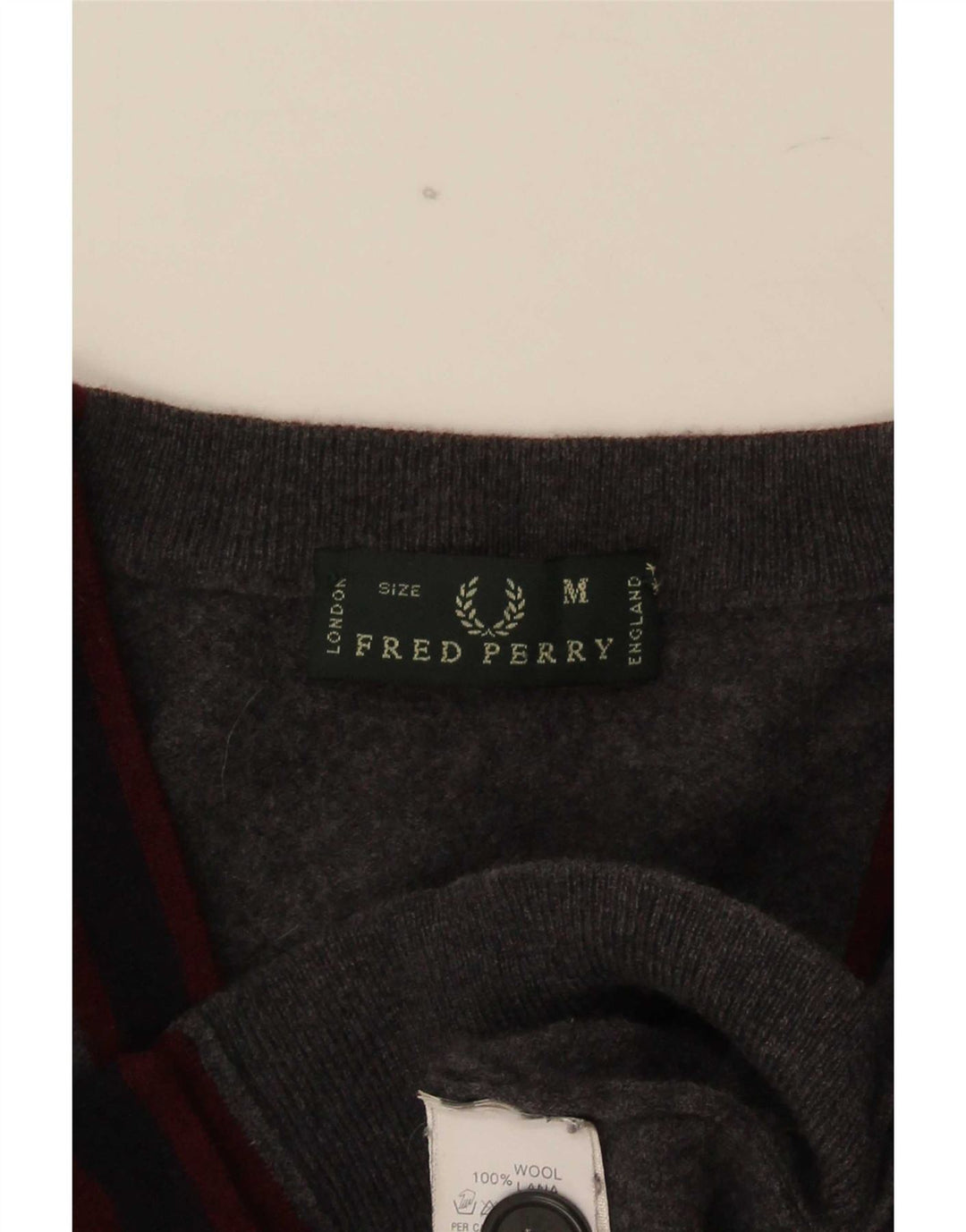 Fred Perry Hombre Lana Gris Medio