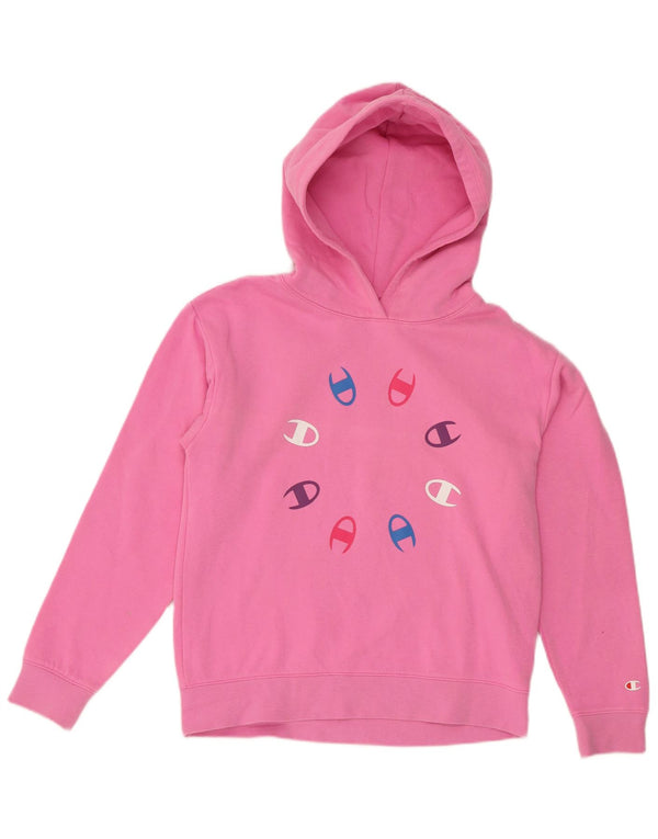 Champion Sudadera con capucha gráfica para niñas 13-14 años XL Algodón rosa