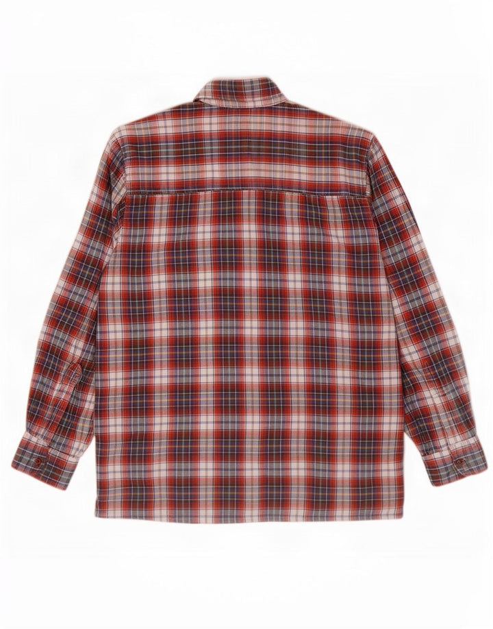 Follie Camisa De Franela De Algodón A Cuadros Rojo Mediano Hombre