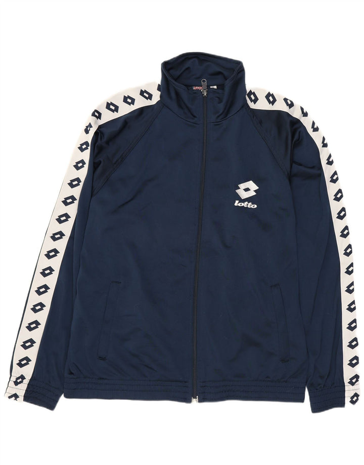 Lotto Hombre Chándal Top Chaqueta Small Azul Marino Colorblock Poliéster