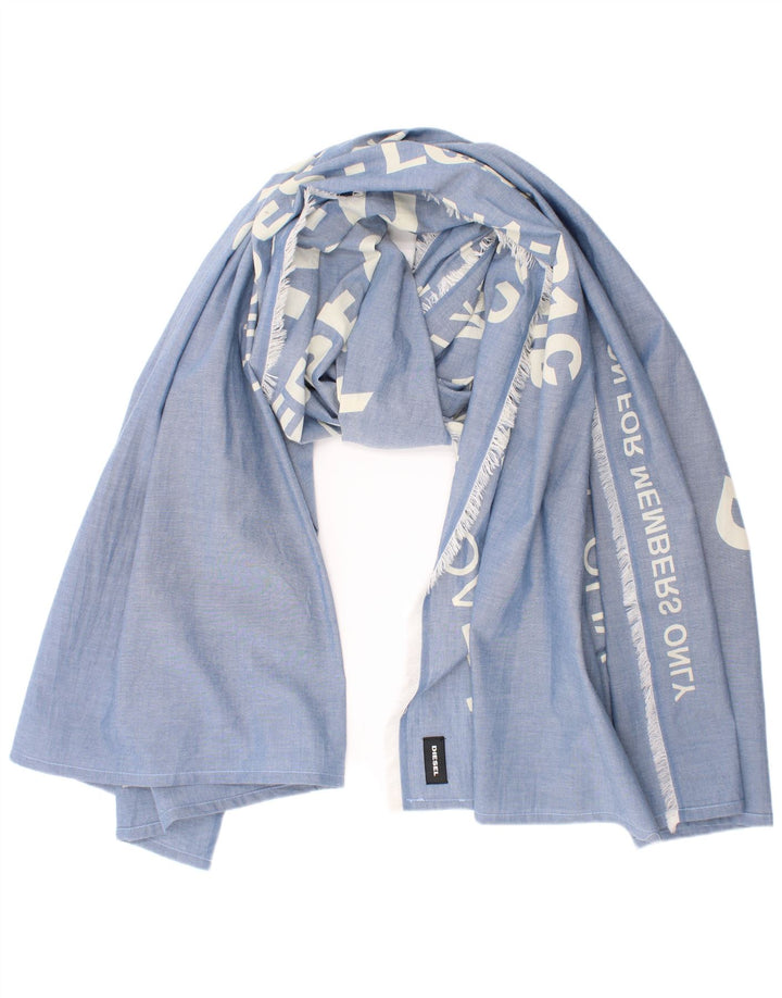 Diesel Bufanda Rectángulo Estampada Para Mujer Talla Única Algodón Azul