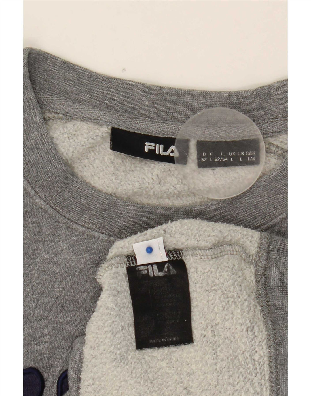 Fila Hombre Graphic Sudadera Jumper Grande Gris Algodón
