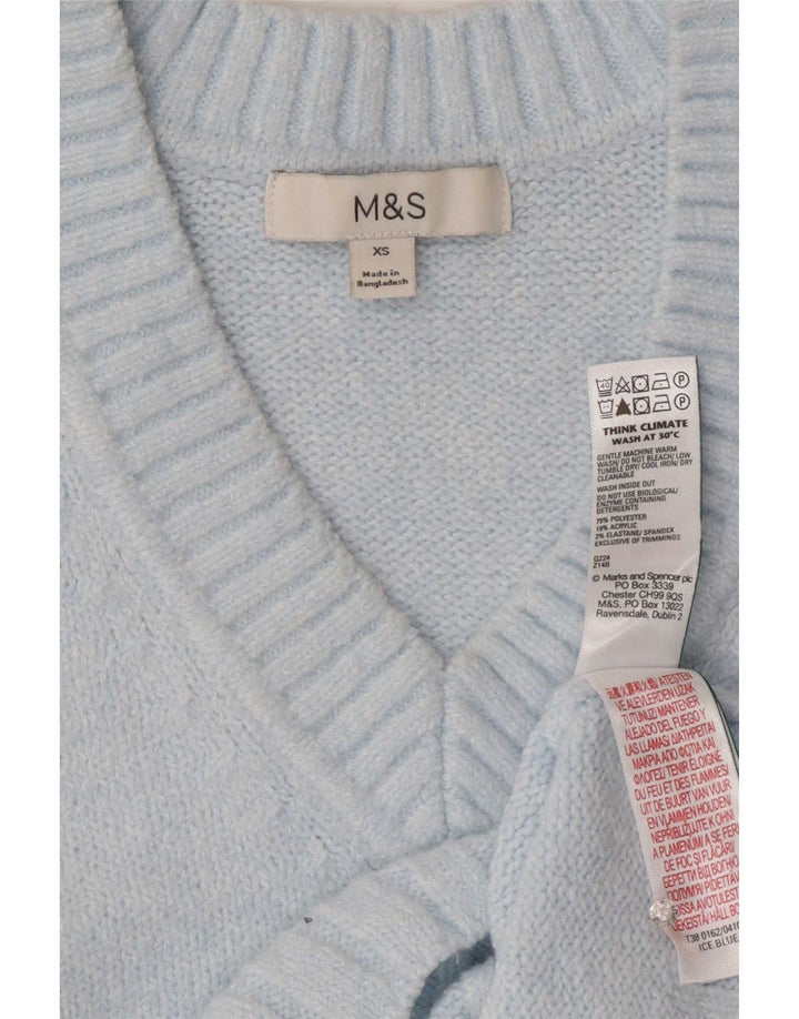 Marks & Spencer Jersey extragrande con cuello en V para mujer UK 6 XS Azul