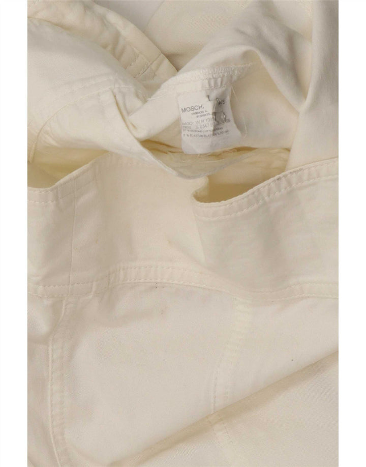 Moschino Chaqueta Bomber para Mujer UK 12 Mediana Off White Algodón