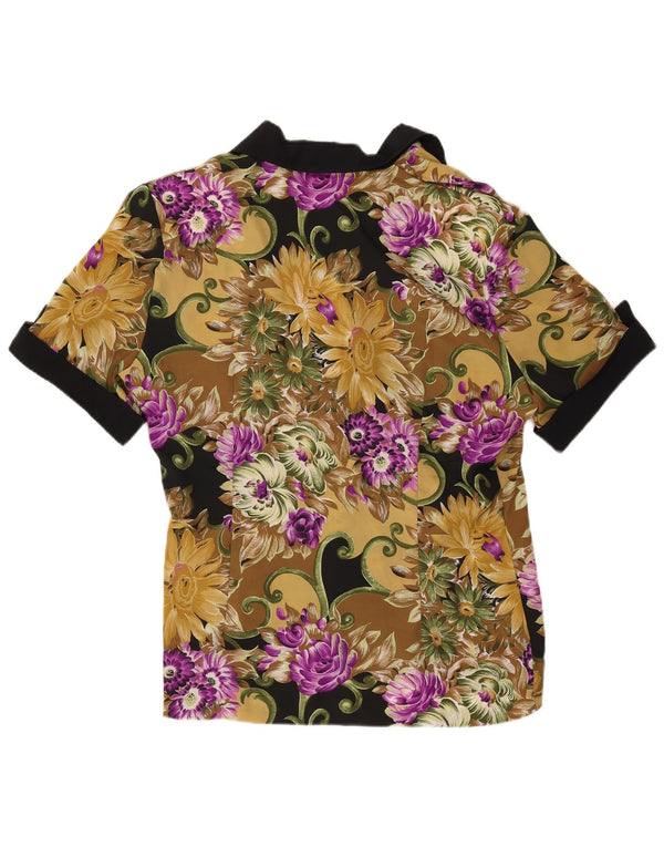 CAROLINA PEDRJONI Blusa camisera para mujer UK 46 Grande Multicolor Floral