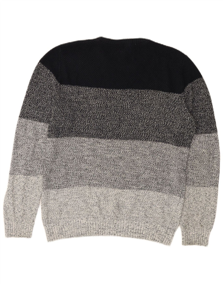 Richmond - Jersey de cuello redondo para hombre, talla grande, algodón a rayas multicolor