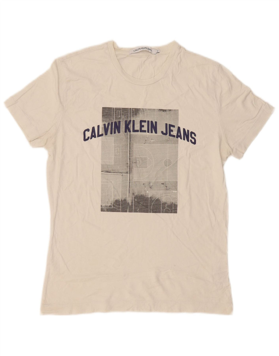 Calvin Klein Jeans - Camiseta gráfica para hombre, parte superior de algodón blanco mediano