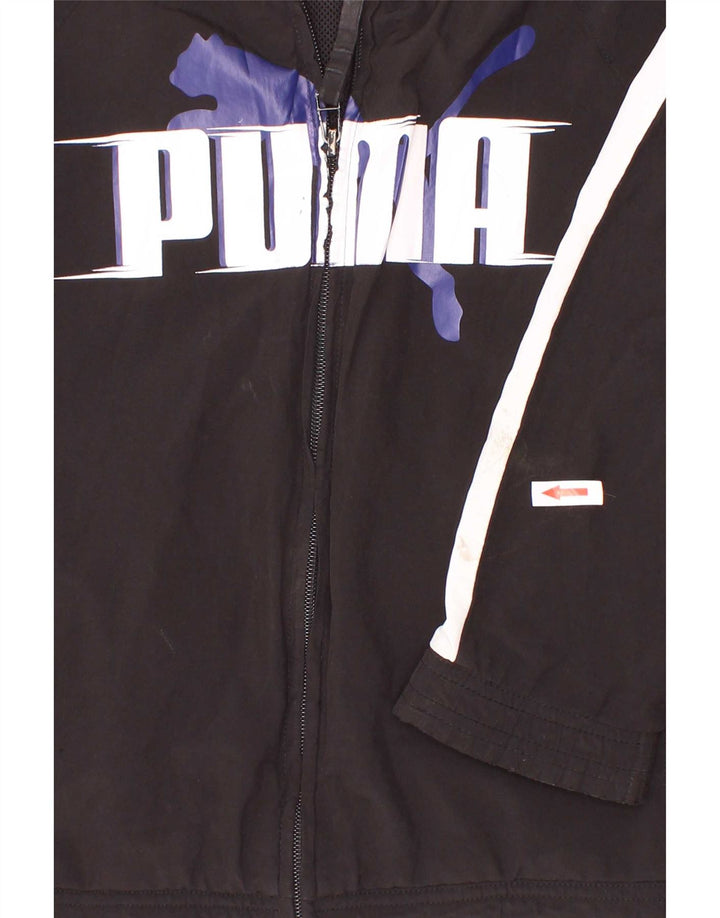 Puma Chaqueta de chándal con gráfico gráfico para niños 9-10 años Bloque de Color Negro