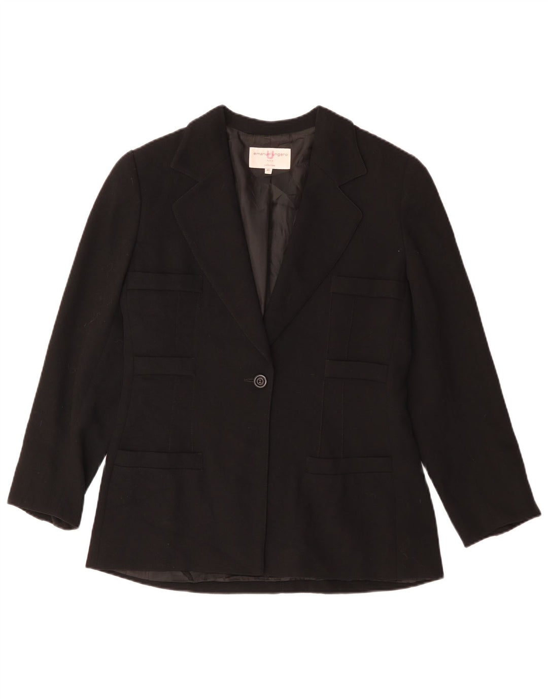 Emanuel Ungaro Chaqueta tipo blazer con 1 botón para mujer IT 48 XL Negro