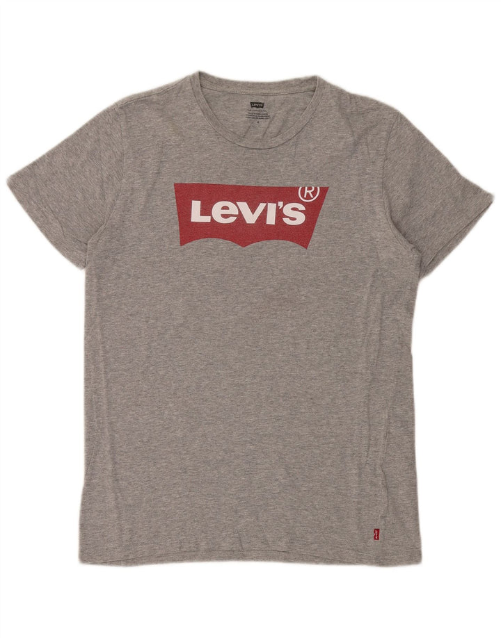 Levi's Hombre Camiseta Gráfica Top Algodón Gris Medio