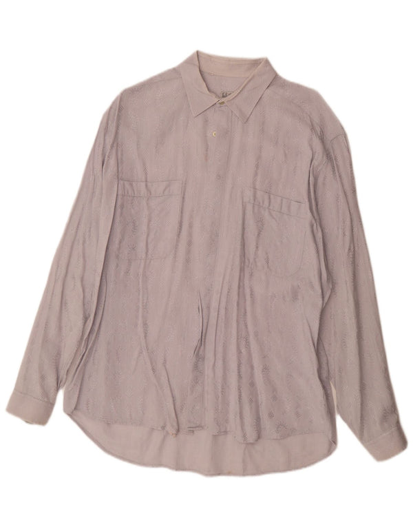 Camisa vintage para hombre XL Algodón floral púrpura