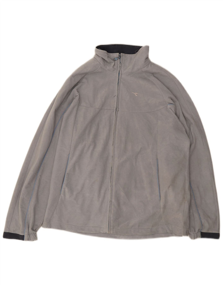 Diadora Chaqueta de chándal para mujer UK 44 Poliéster gris grande