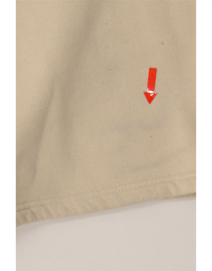 ELLESSE Womens Oversized Graphic Crop Sweatshirt Jumper UK 8 Small Beige Vintage Ellesse and Second-Hand Ellesse from Messina Hembry 