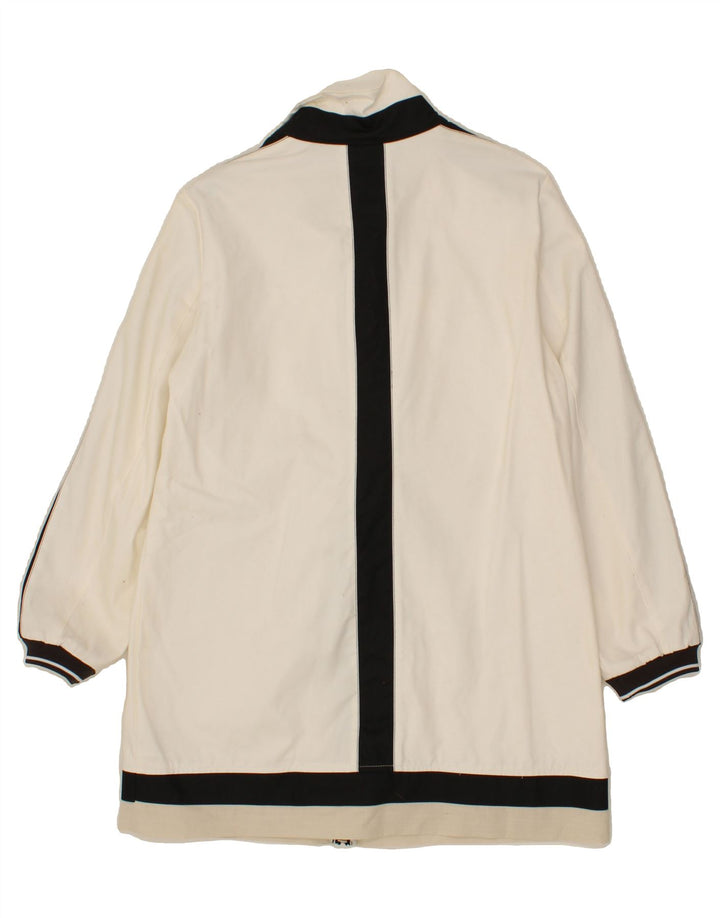 CREATION Womens Overcoat UK 14  Large Off White Colourblock Cotton Vintage Creation and Second-Hand Creation from Messina Hembry 