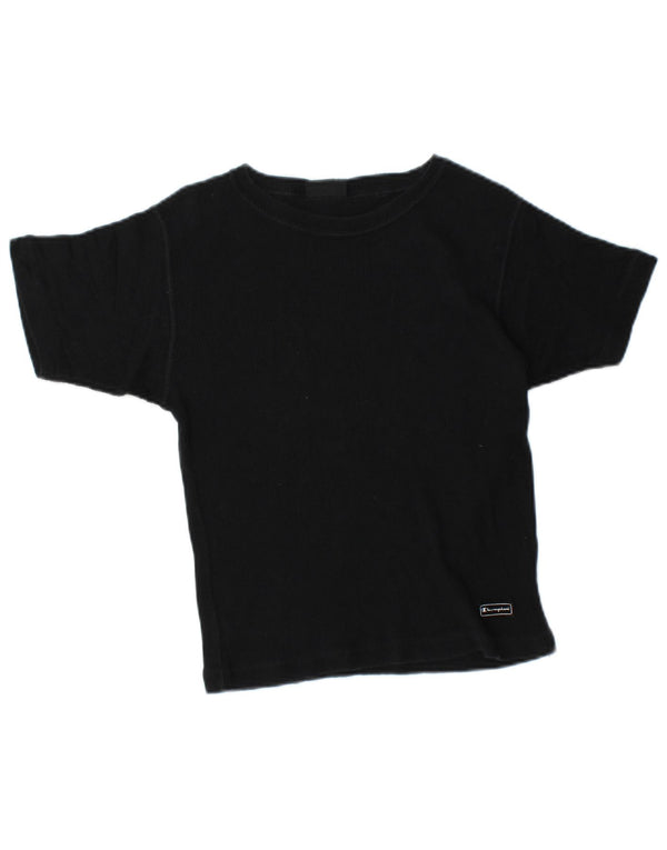 CHAMPION Camiseta corta para mujer UK 12 Medium Black Cotton