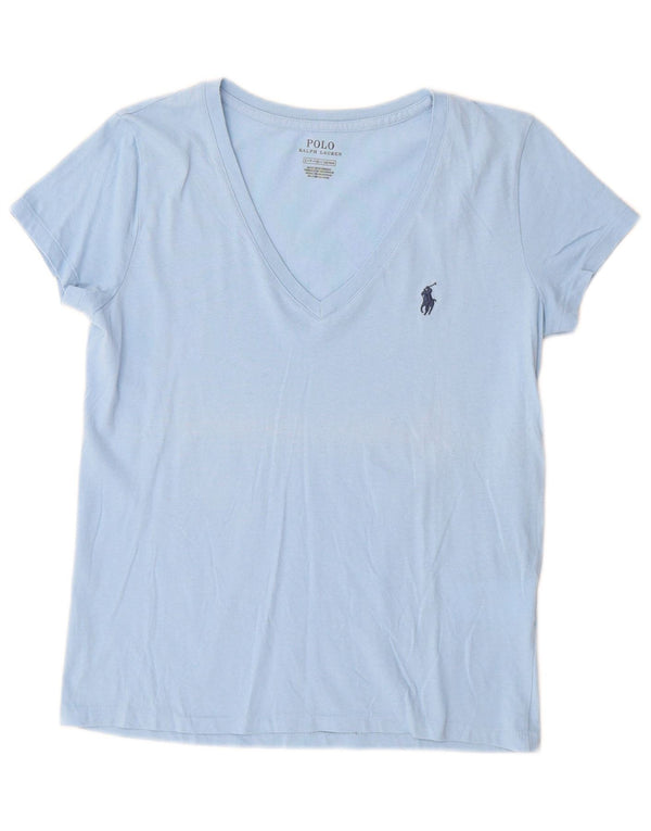 Polo Ralph Lauren Camiseta para mujer Top UK 10 Small Blue Cotton