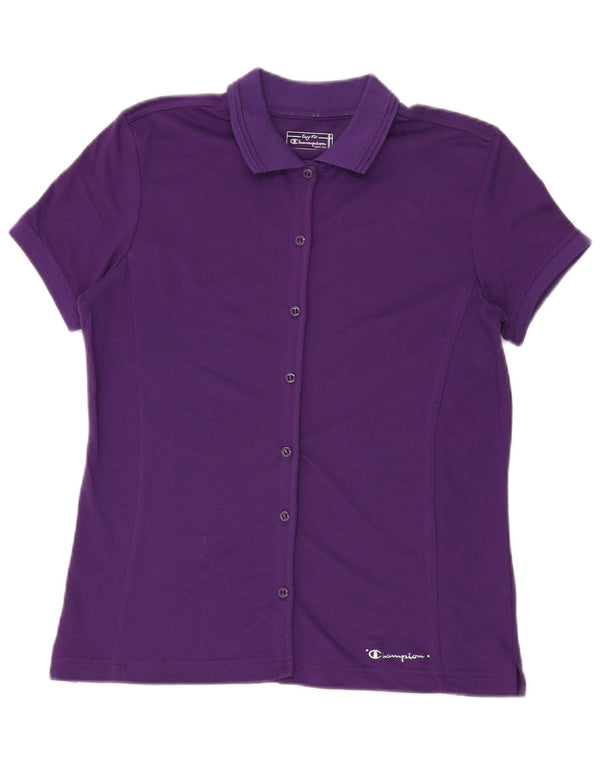 Champion Blusa de Manga Corta Easy Fit para Mujer UK 46 Grande Púrpura