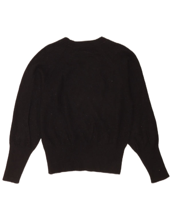 Fat Face Jersey Corto con Cuello Barco para Mujer UK 8 Small Viscosa Negra