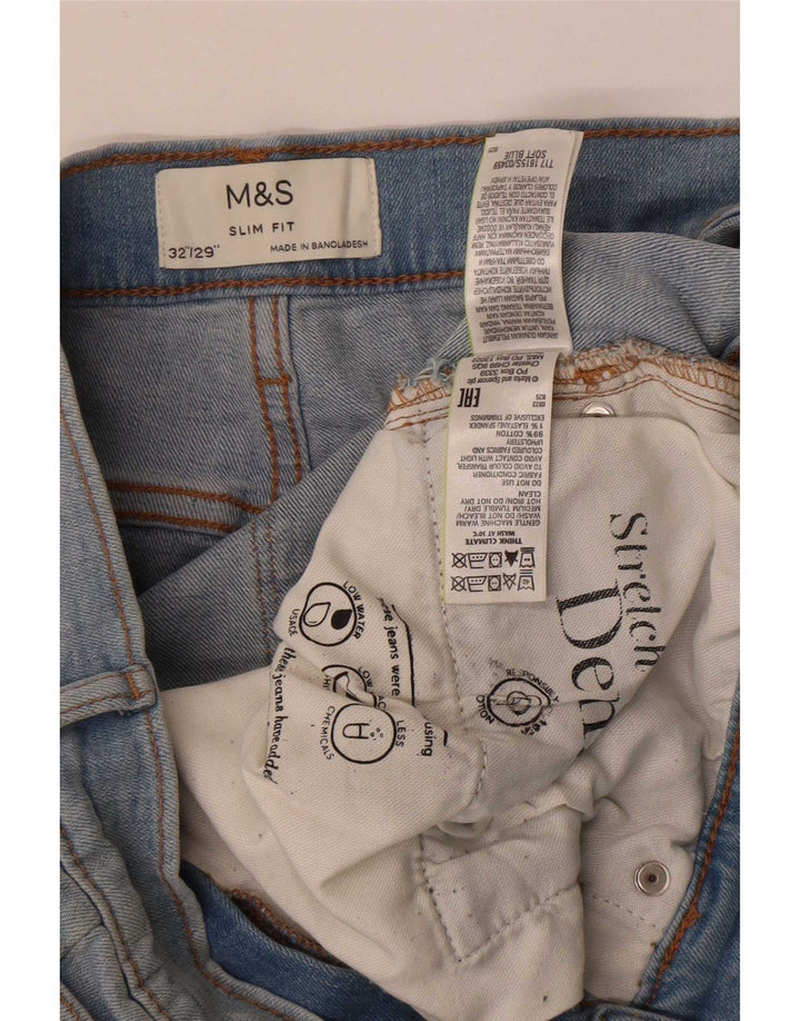 Marks & Spencer Jeans ajustados para hombre W32 L29 Algodón azul
