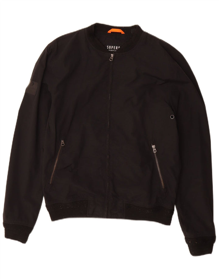 SUPERDRY Chaqueta bomber para hombre ES 38 Mediana Algodón negro