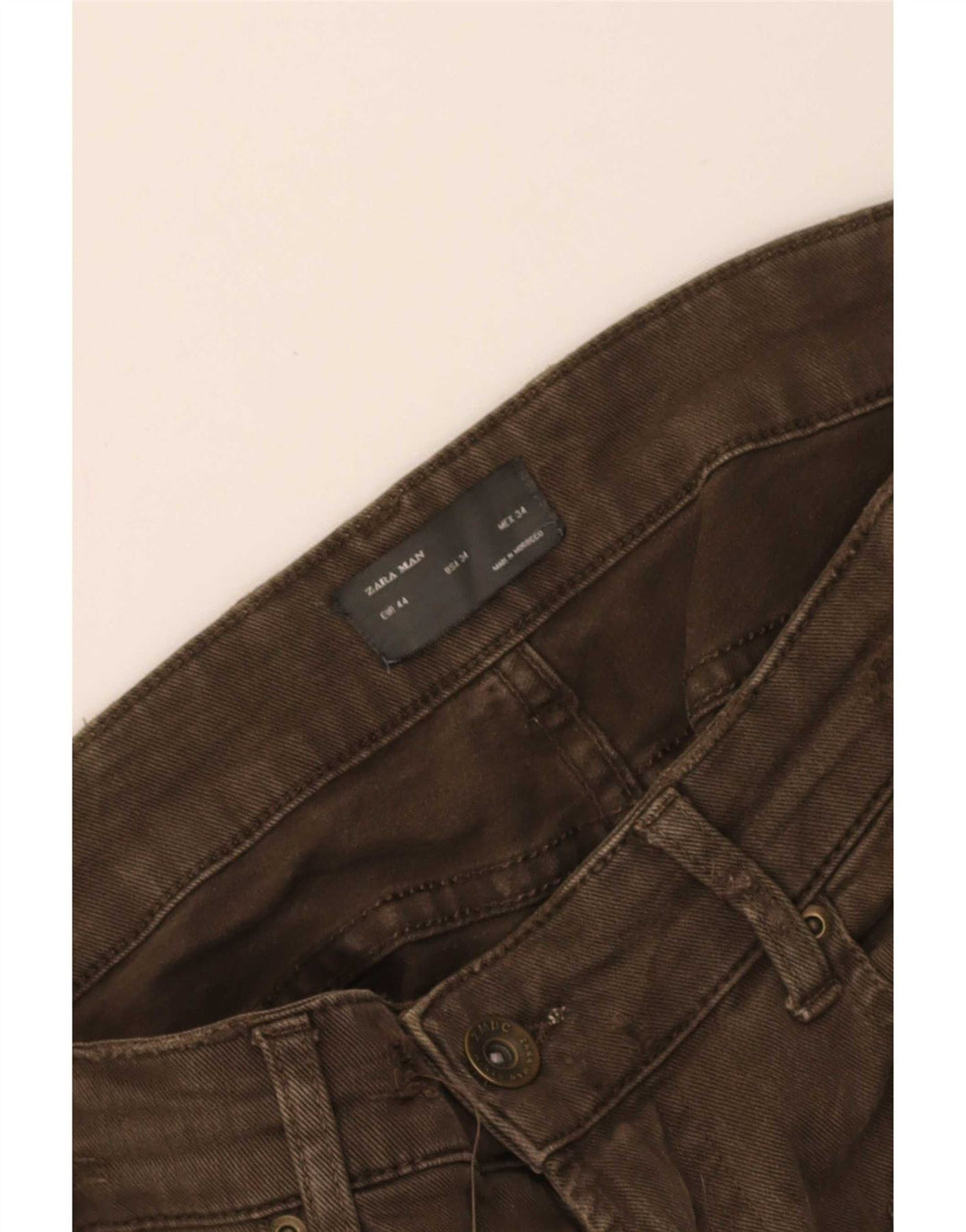 Zara Mens Slim Cargo Pantalones EU 44 Grande W34 L29 Caqui